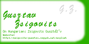 gusztav zsigovits business card